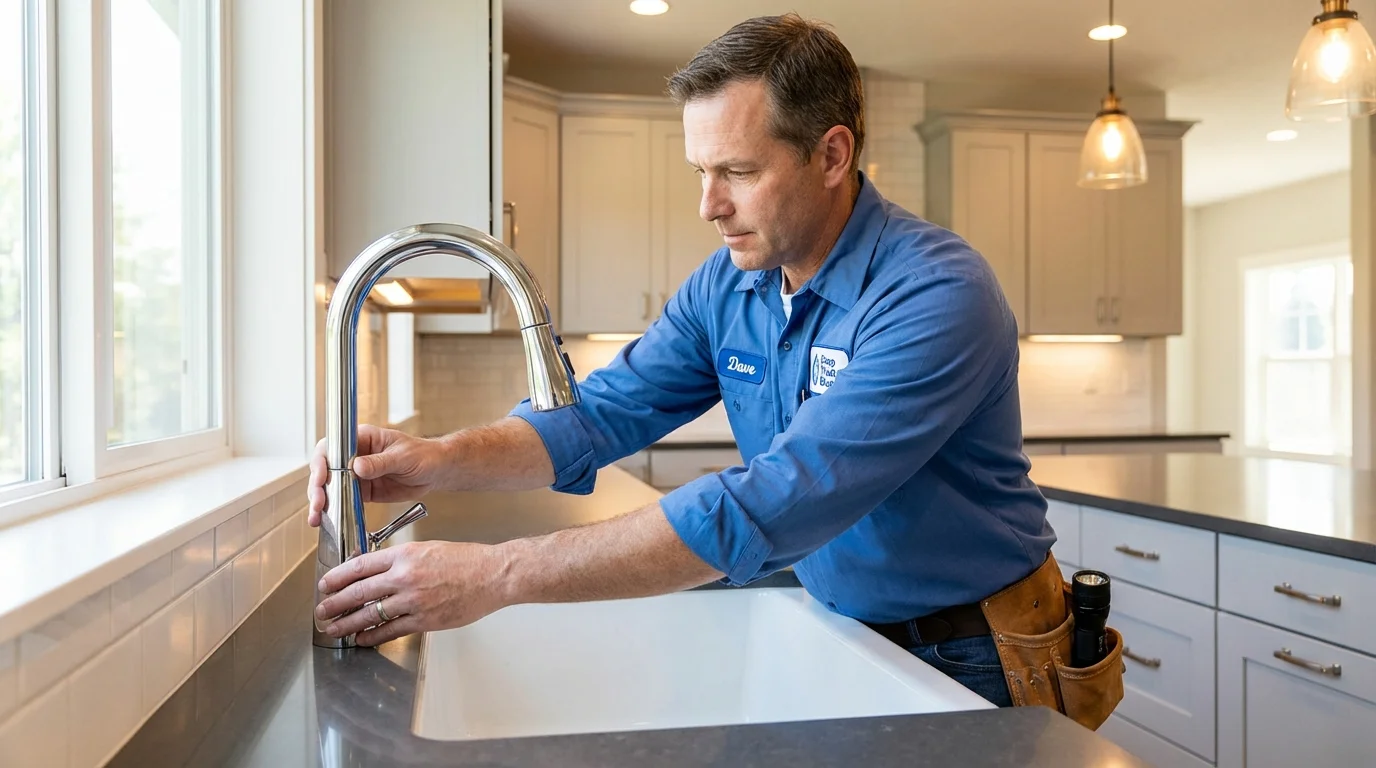 Kitchen faucet installation by Johns Plumbing LLC in Sayville